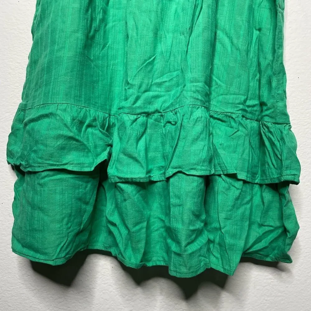 Green Sleeveless Ruffle Dress